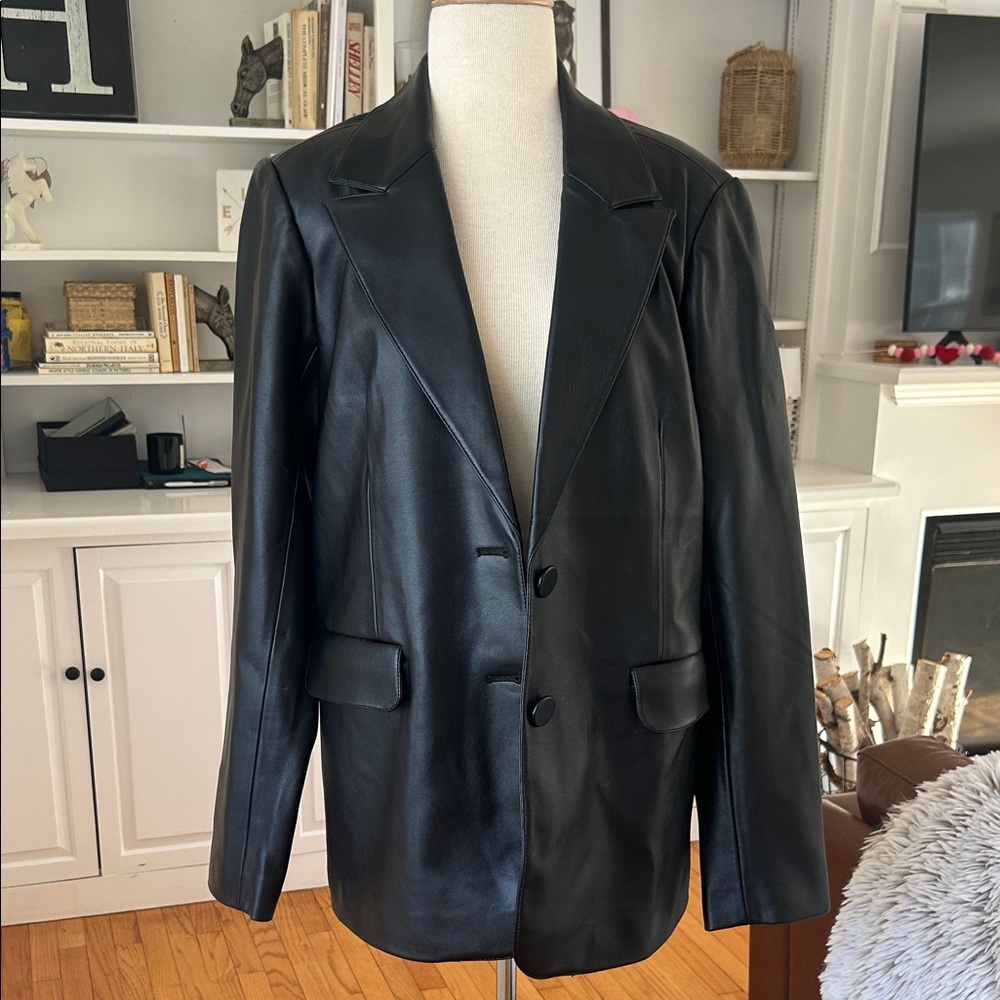 Black faux Leather Women's Jacket